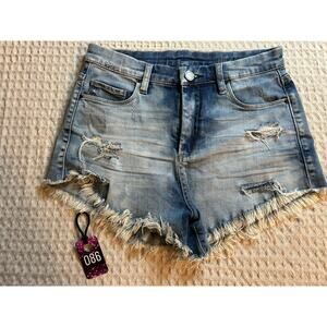 Blank NYC Distressed Cut Off Denim Shorts, Size 26